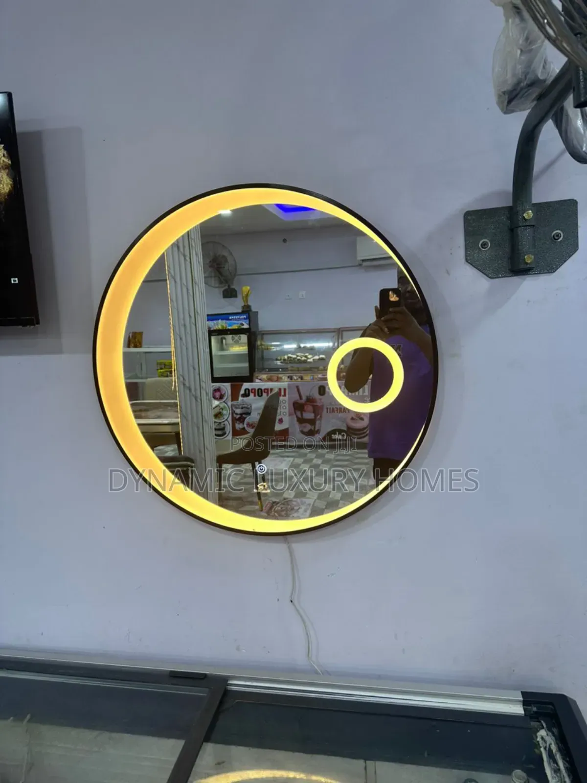 Luxury Led Half Moon Design Sensor Mirror With Three Lights