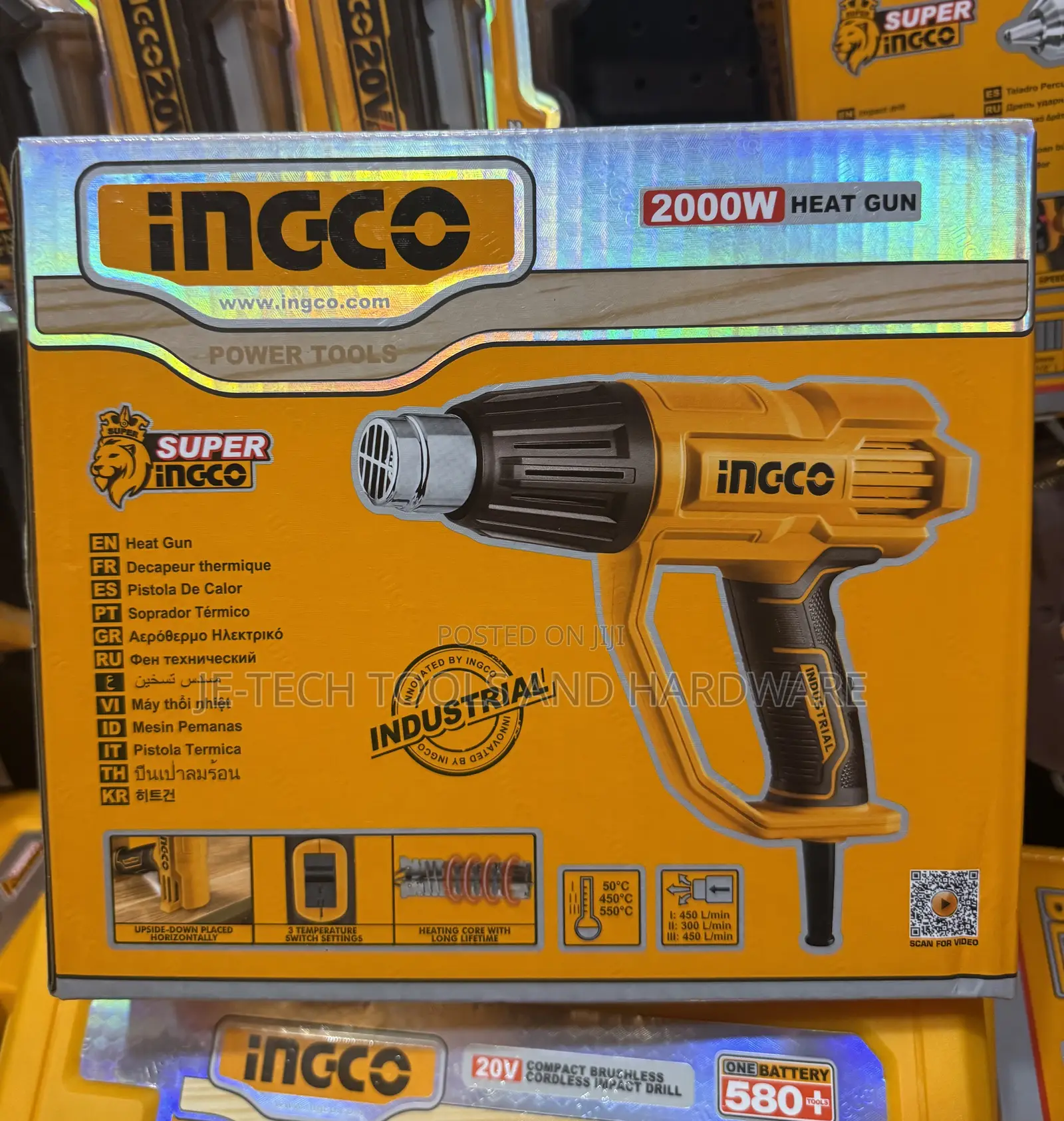 Ingco 2000w Heat Gun With Accessories