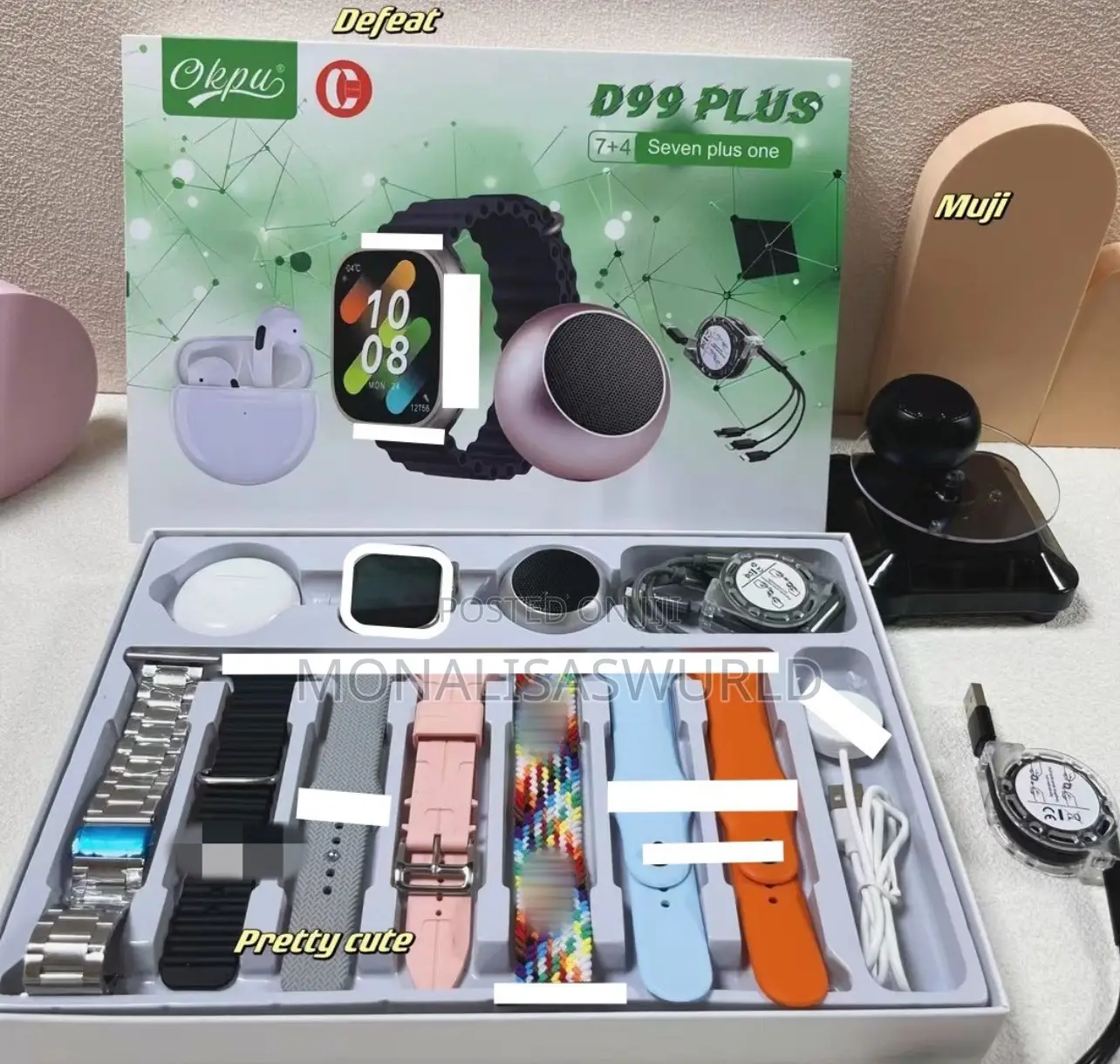 Latest D99 Plus Watch + Wireless Earphone + Speaker