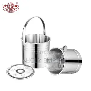 Stainless Steel Ice Bucket Beverage Holder Cube Barrel Party