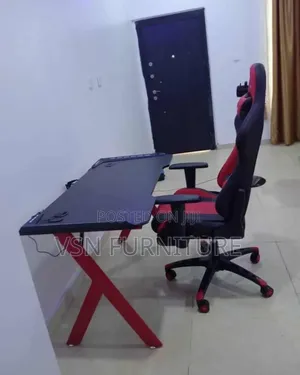 Gaming Desk With Led Lights and Furgle Gaming Chair