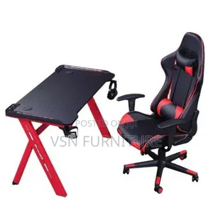 Gaming Desk With Led Lights and Gaming Chair