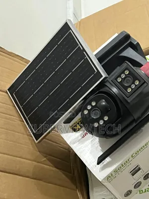 Dual Lens CCTV Camera With Solar Panel
