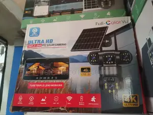V380 Ultra Hd Triple Lens PTZ Solar Camera