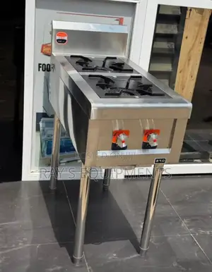 2 Burner Stainless Steel Industrial Gas Cooker