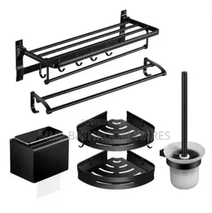 Matte Black Bathroom and Toilet Accessories Set