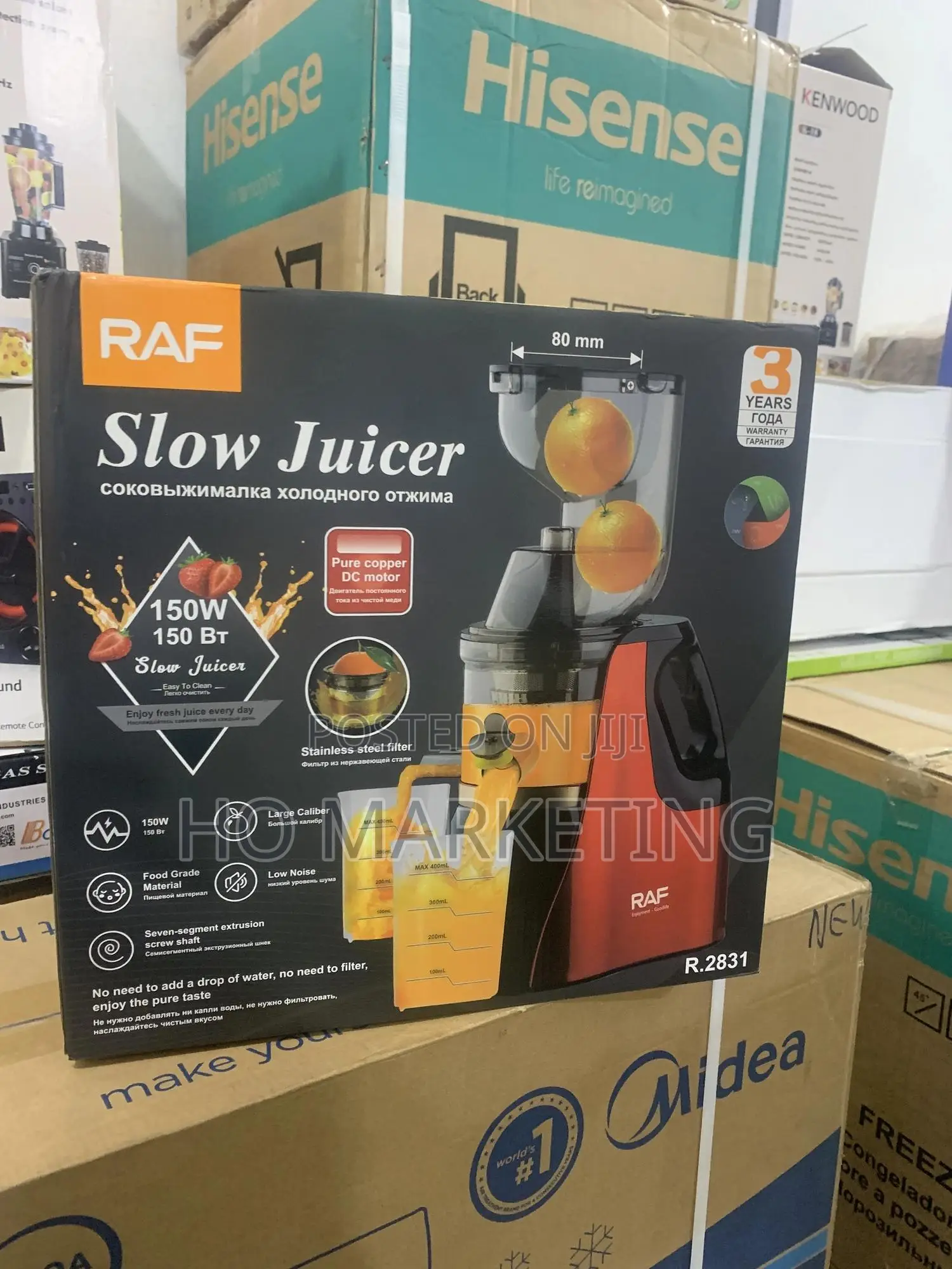 Raf 150w Slow Juicer R-2831- Anti-Drip Function