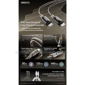 Remax Rc-C036 Usb-C to Usb-C 1.2m Data Cable 30w