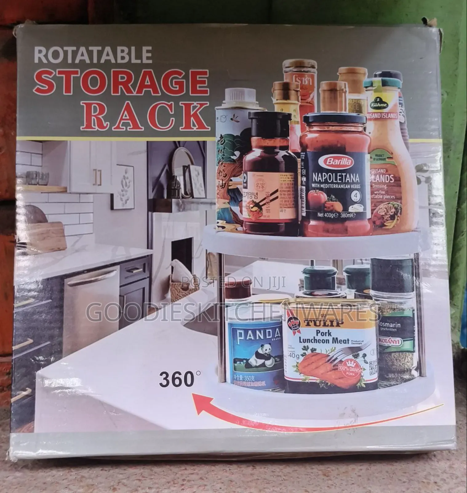 Multifunctional 2 Layer Rotating Storage Rack / Spice Rack