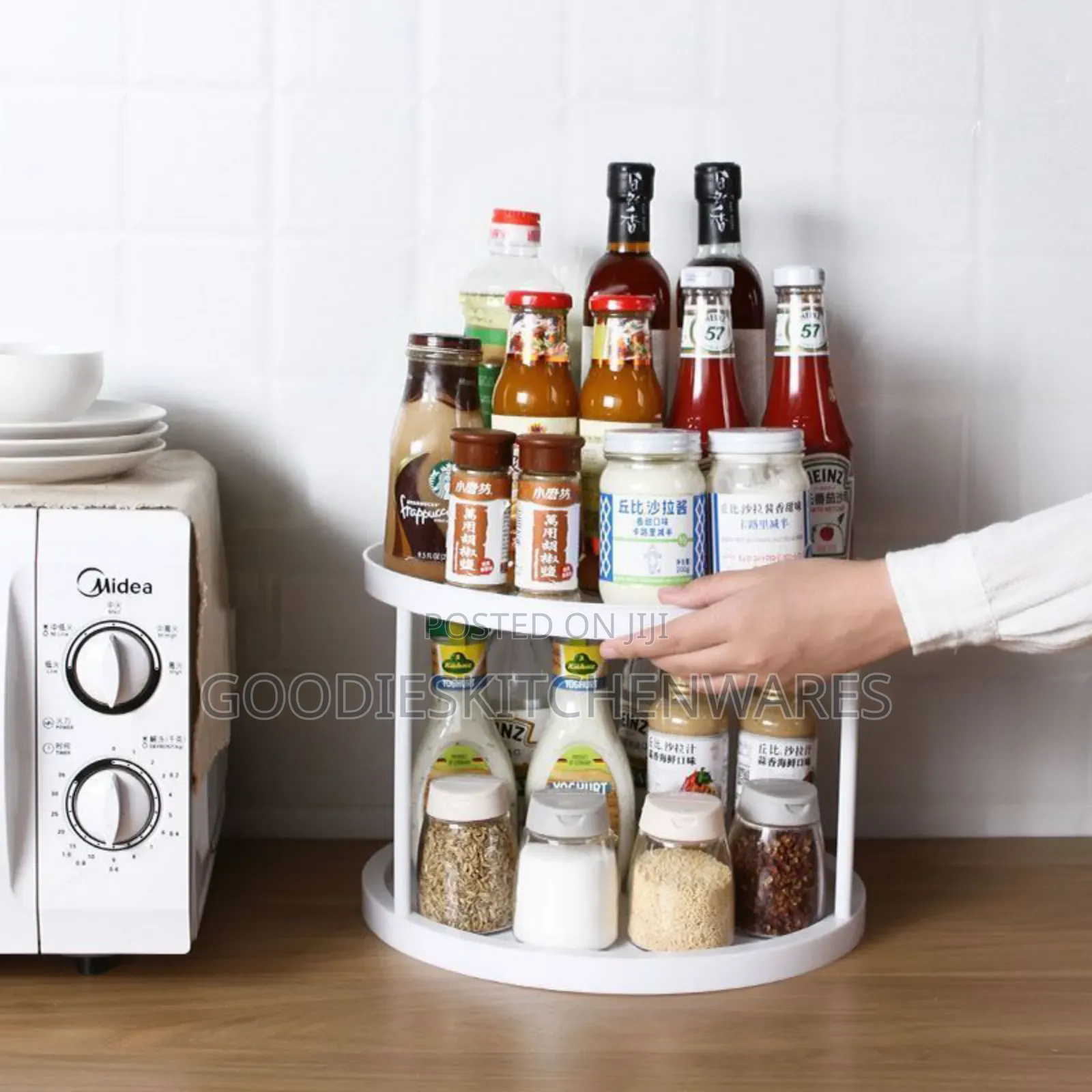 Multifunctional 2 Layer Rotating Storage Rack / Spice Rack