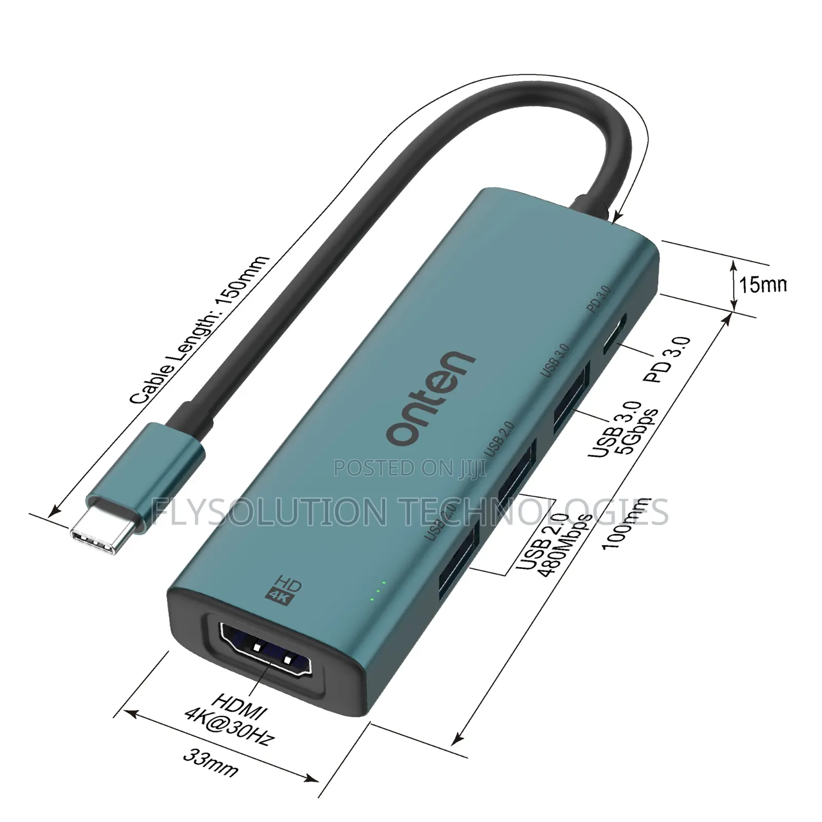 Onten Uc123 Usb-C to Hdmi 3 Port