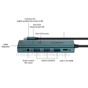 Onten Uc123+ Usb-C to HDTV Dock Station