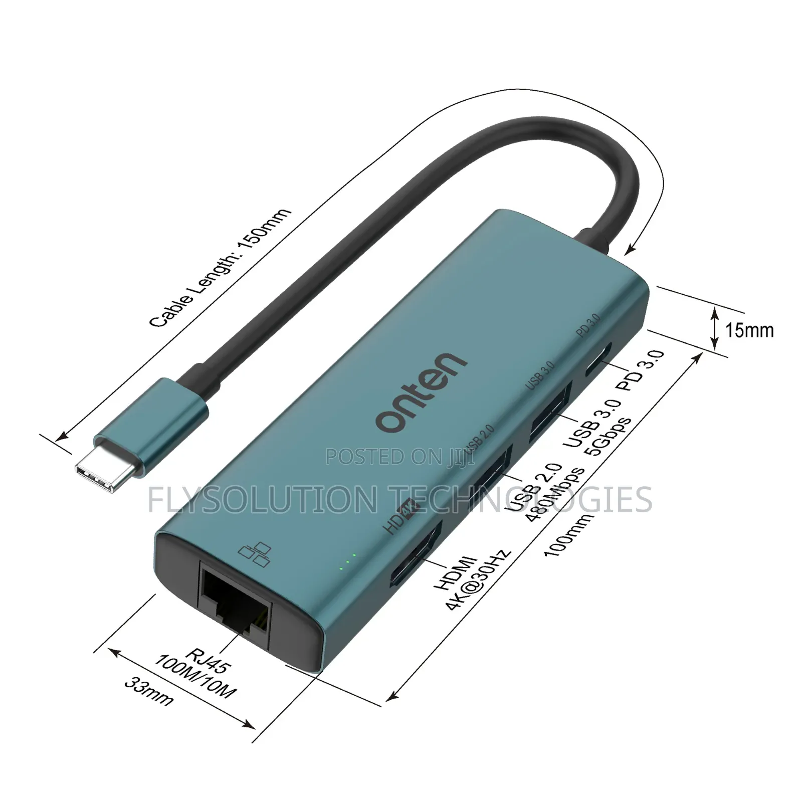 Onten Uc125 5-in-2 Usb-C to Hdmi Dock Station
