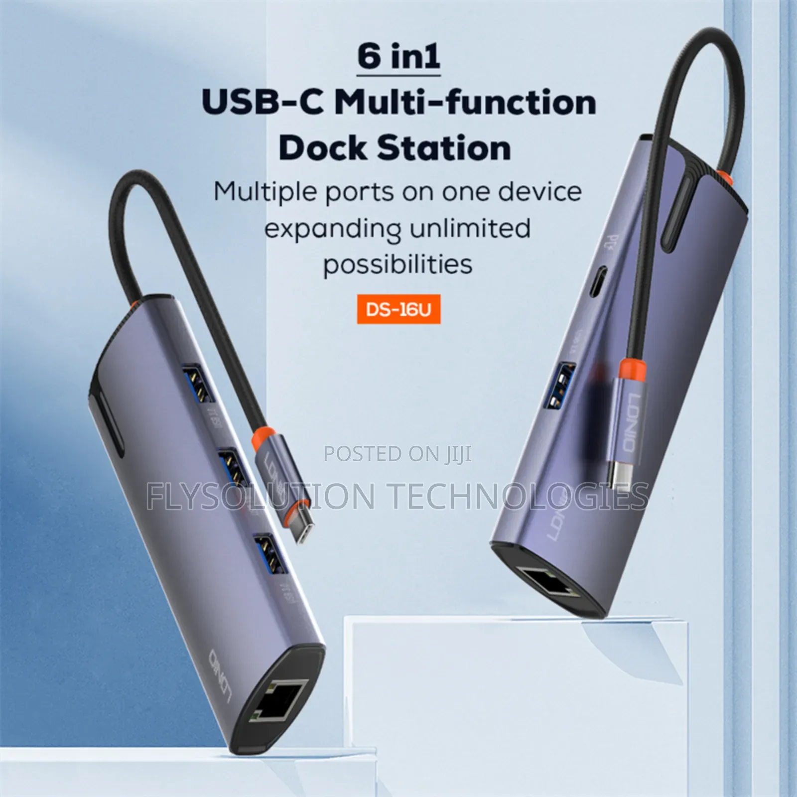 6 in 1 Usb-C Dock Station Ds-16u Pd 100watts Input