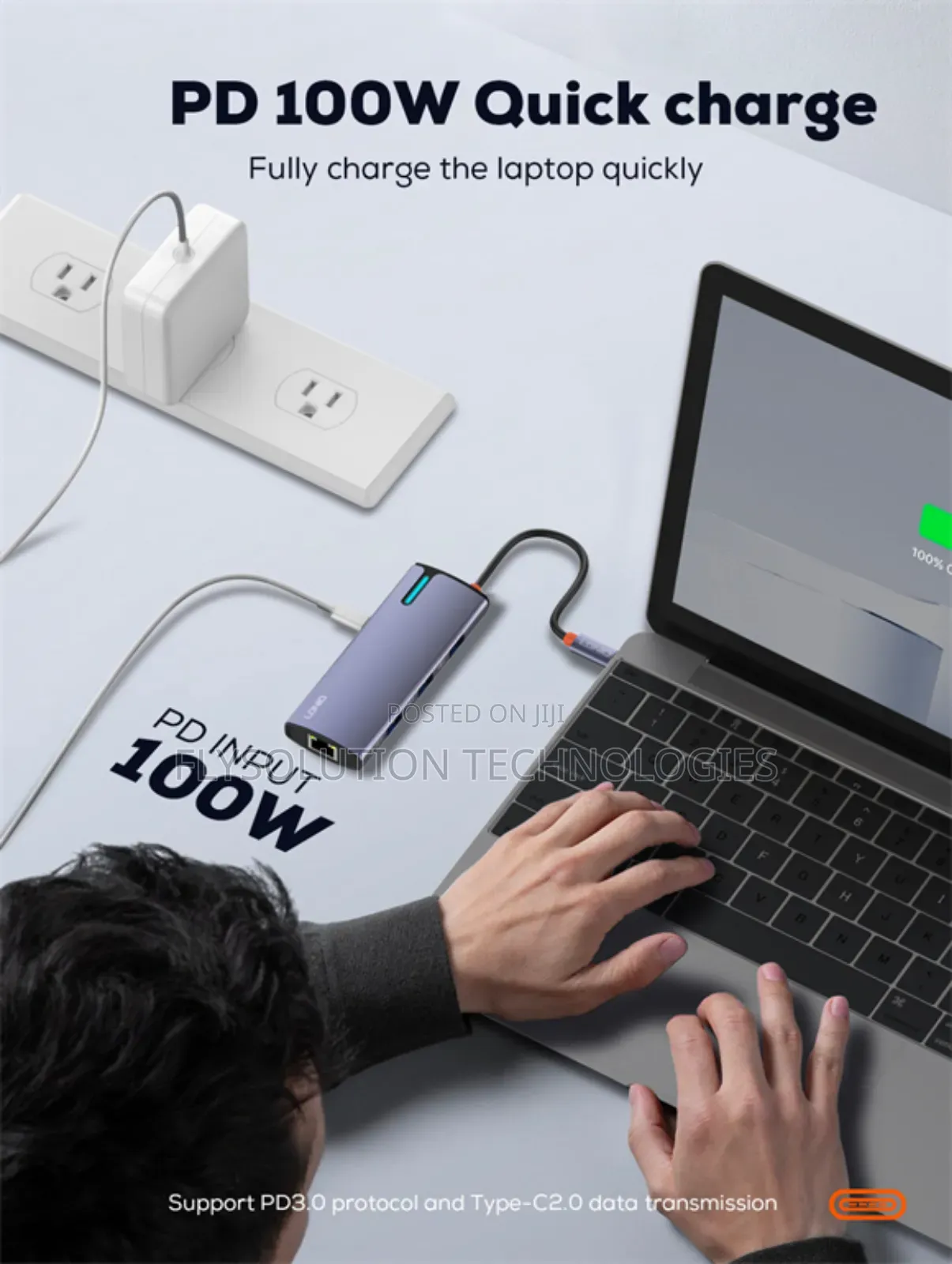 6 in 1 Usb-C Dock Station Ds-16u Pd 100watts Input