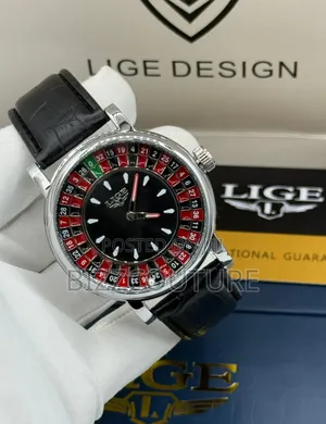 Original Lige Black Genuine Leather Strap Available in Store