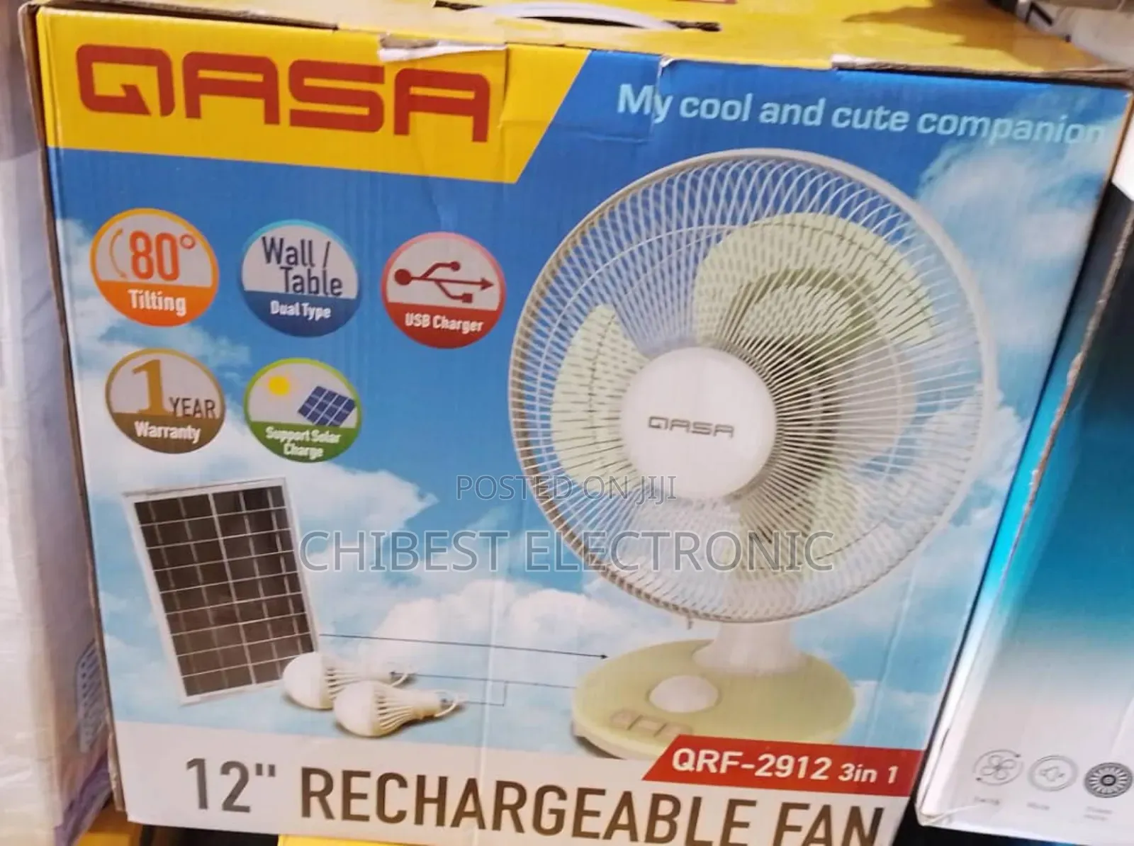 Gasa Rechargeable Table Fan