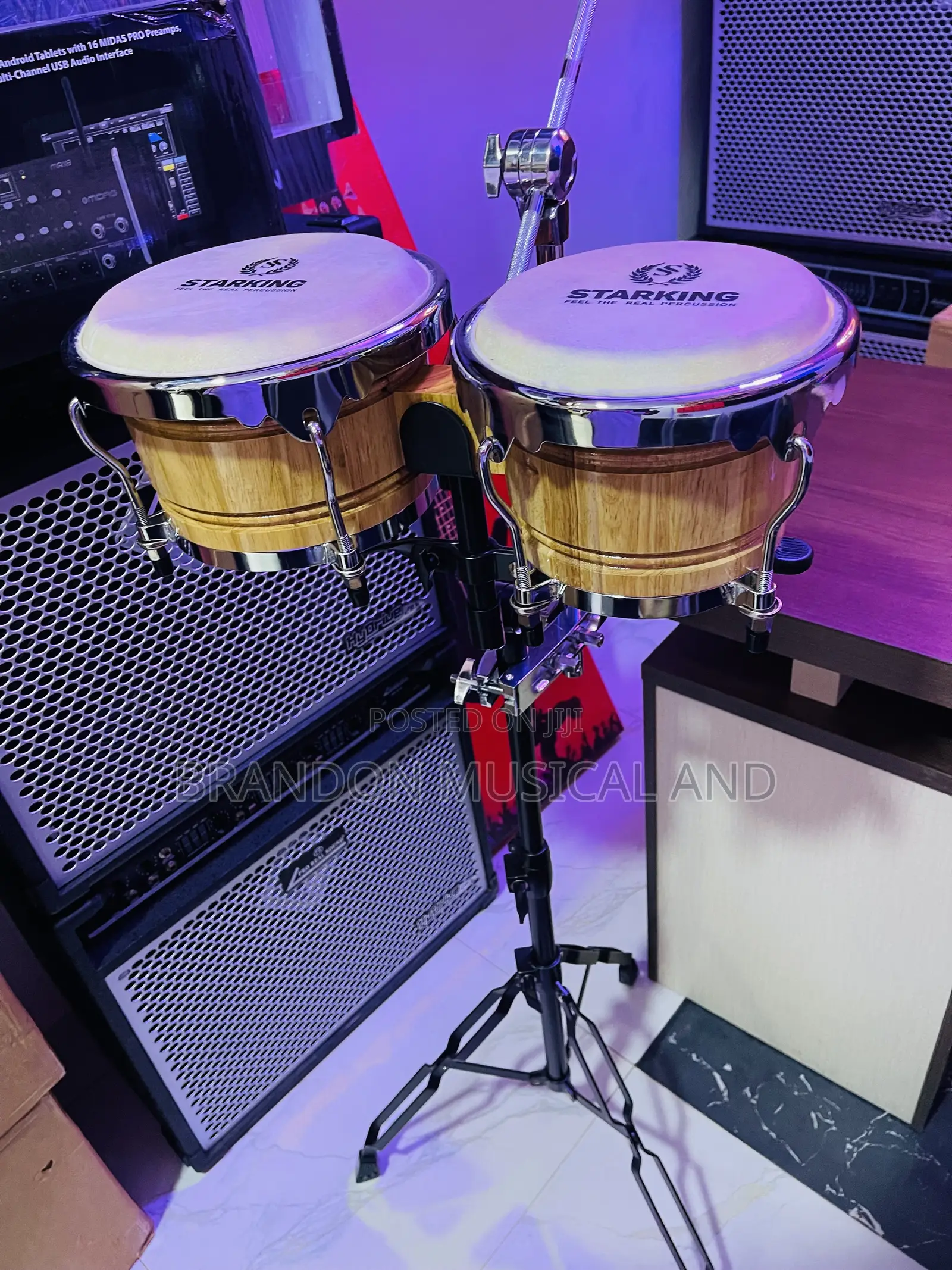 Professional Bongo Drum With Cymbals