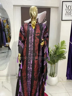 Photo - Adire Boubou With Matching Tassels – Elegant African Wear
