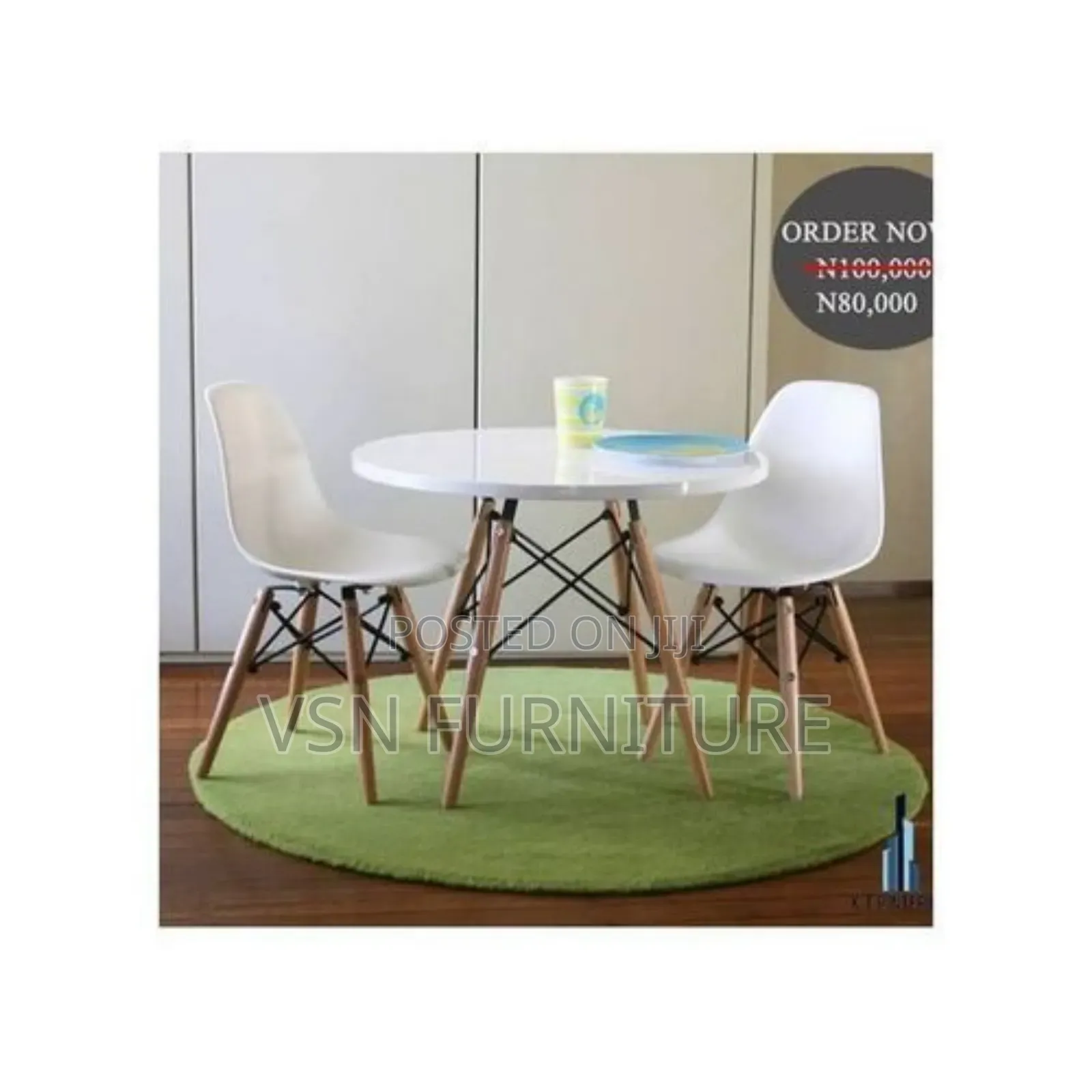 Dining Table With Two Chairs (Set)