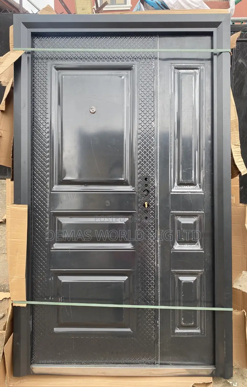 Black Steel Door Double Opening