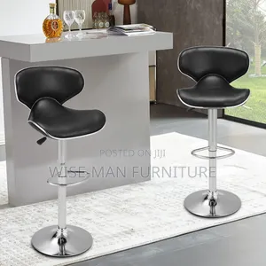 Photo - Adjustable Bar Chairs With Footrest Breakfast Counter Kitche