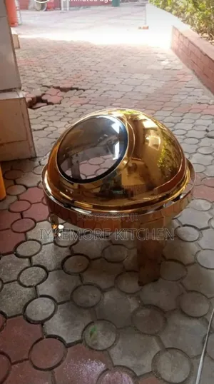 9.5 Liters Gold Round Chafing Dish With See Through Lid