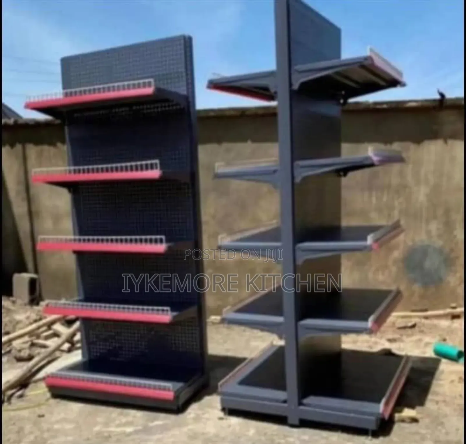 3 by 7 Ft Double Supermarket Shelves