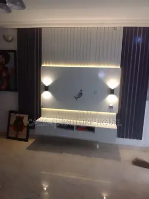 8ft X 10ft Tv Console. White and Grey Color