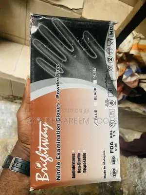 Black Nitrile Examination Gloves Powder Free(Black)(100pcs)