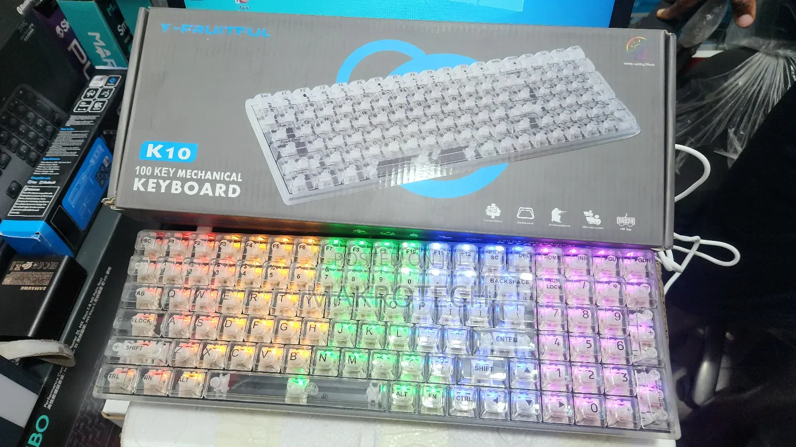 Y-fruitful Wired 100 Keys Rgb Backlit Transparent Mechanical