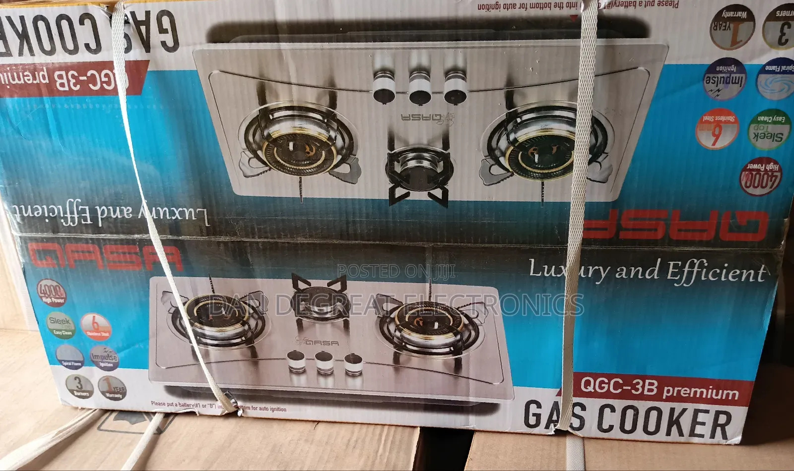 Qasa QGC-3b Premium Inbuilt Gas Cooker