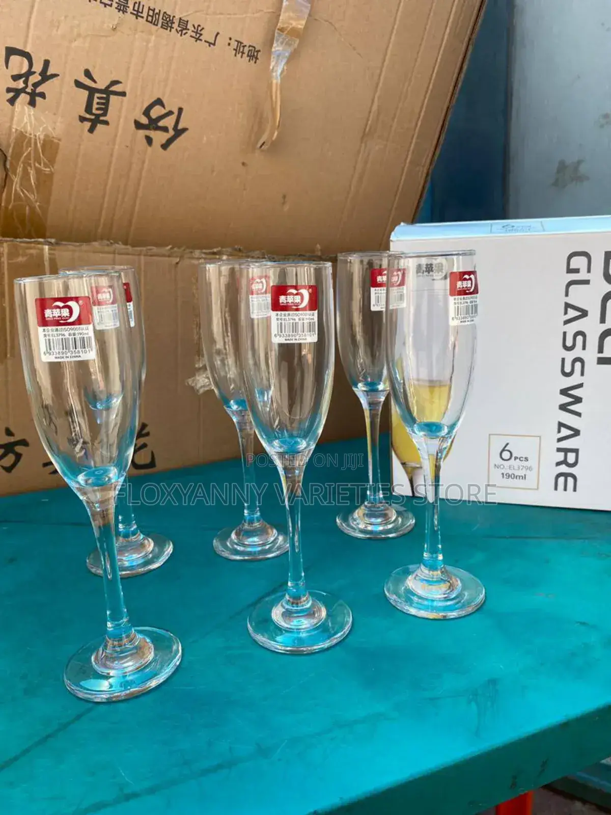 6pc Classy Sophisticated Wine or Champagne Glass Cup