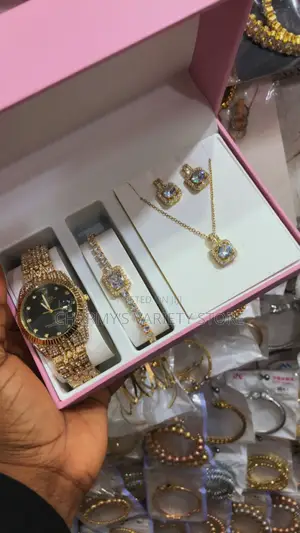 Rolex Set of Watch Bracelet Necklace and Earring