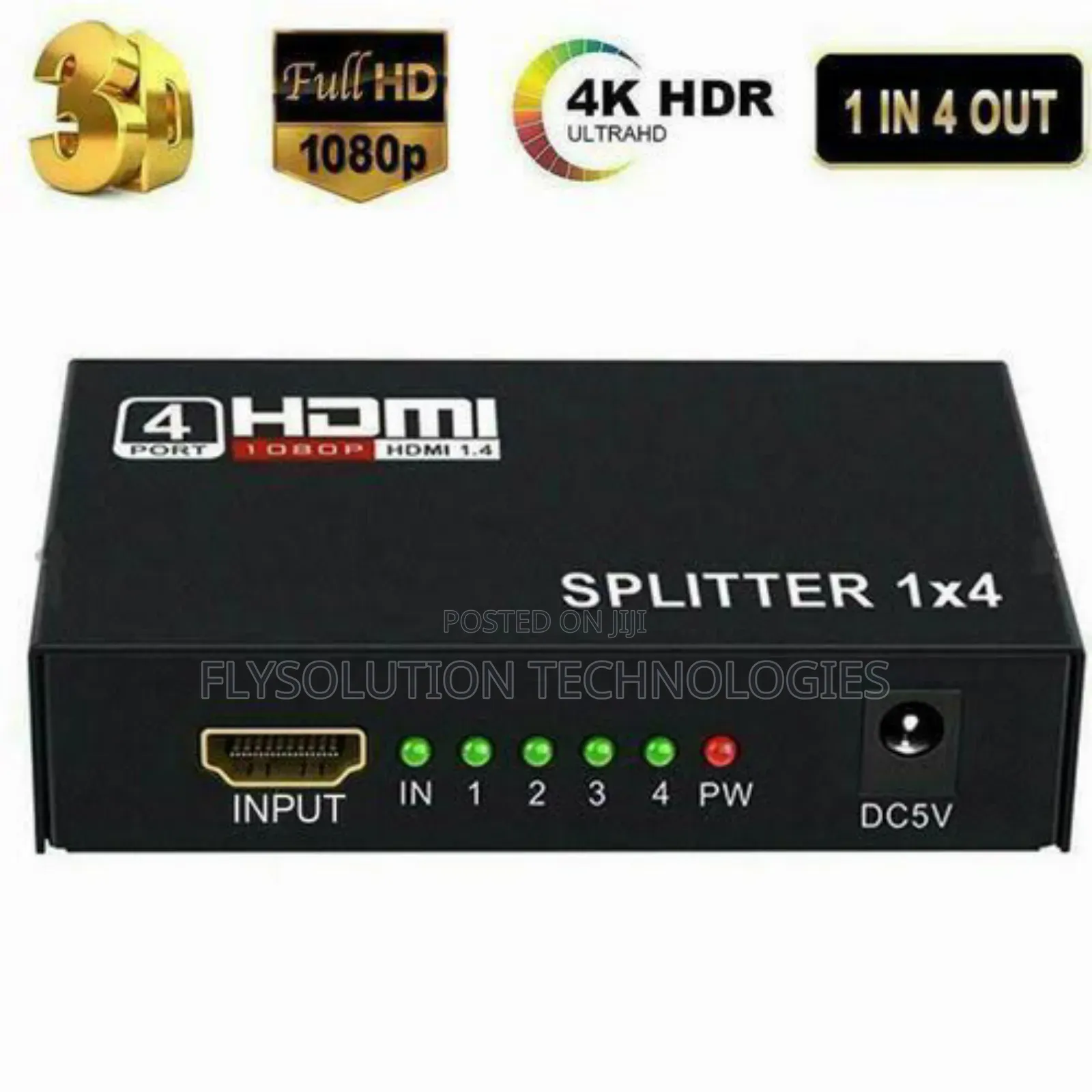 4 Port Hdmi HDCP Splitter 1×4 Full Hd 3d 