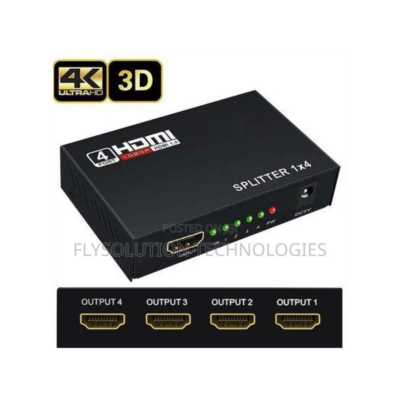 4 Port Hdmi HDCP Splitter 1×4 Full Hd 3d 