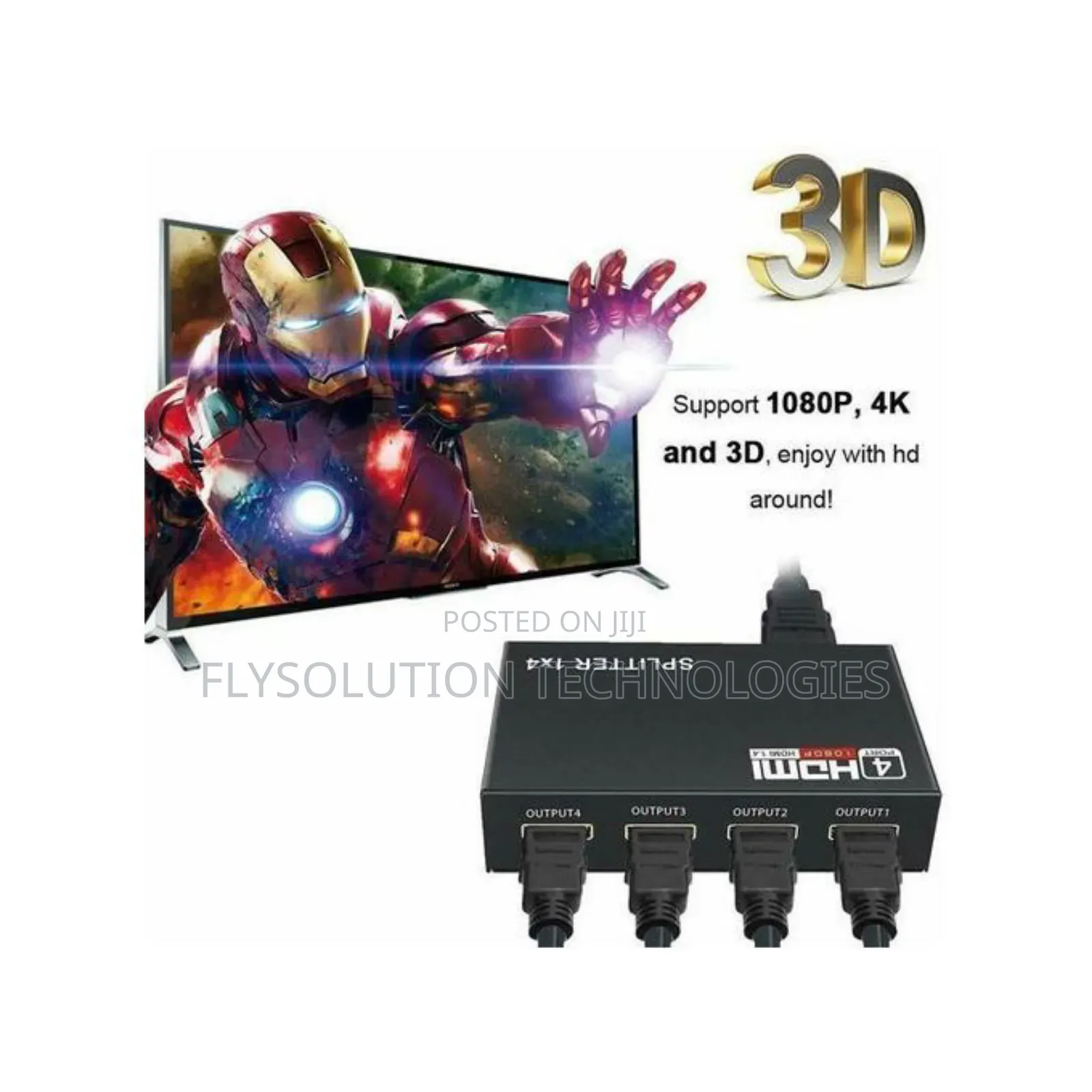 4 Port Hdmi HDCP Splitter 1×4 Full Hd 3d 