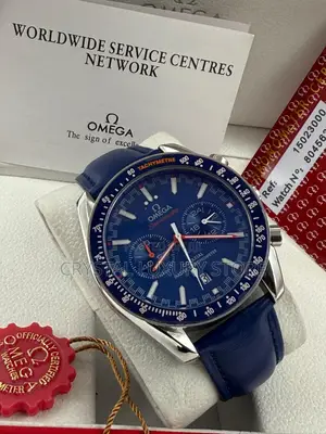Omega Quality Luxury Men Genuine Leather Wristwatch