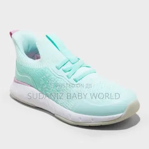 All in Motion Kids Knit Elastic Lace Slip on Sneakers. Green