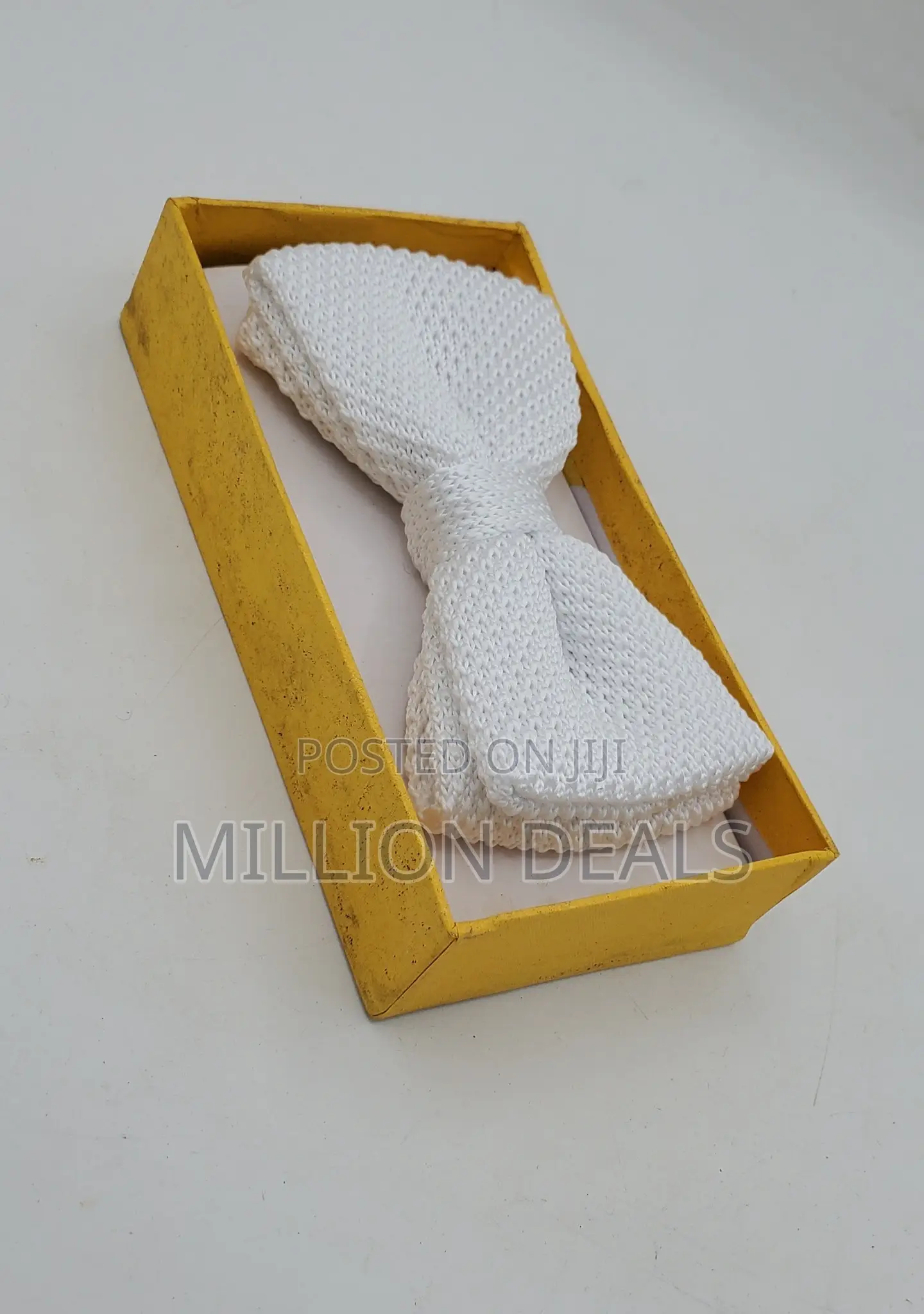 Classic Stylish White Knitted Bow Tie