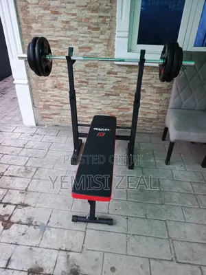 Adjustable Weight Bench, Olympic 50kg and Barbell Rod