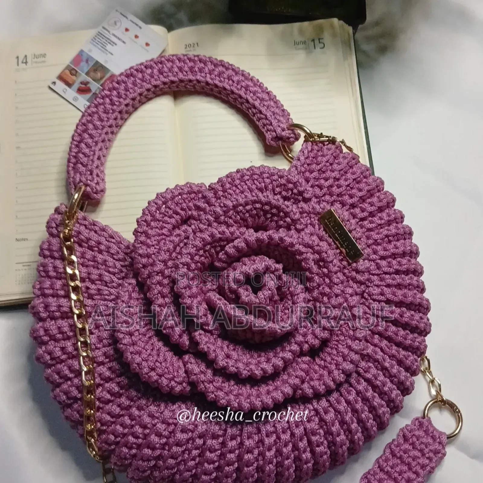 Crochet Rose Bag
