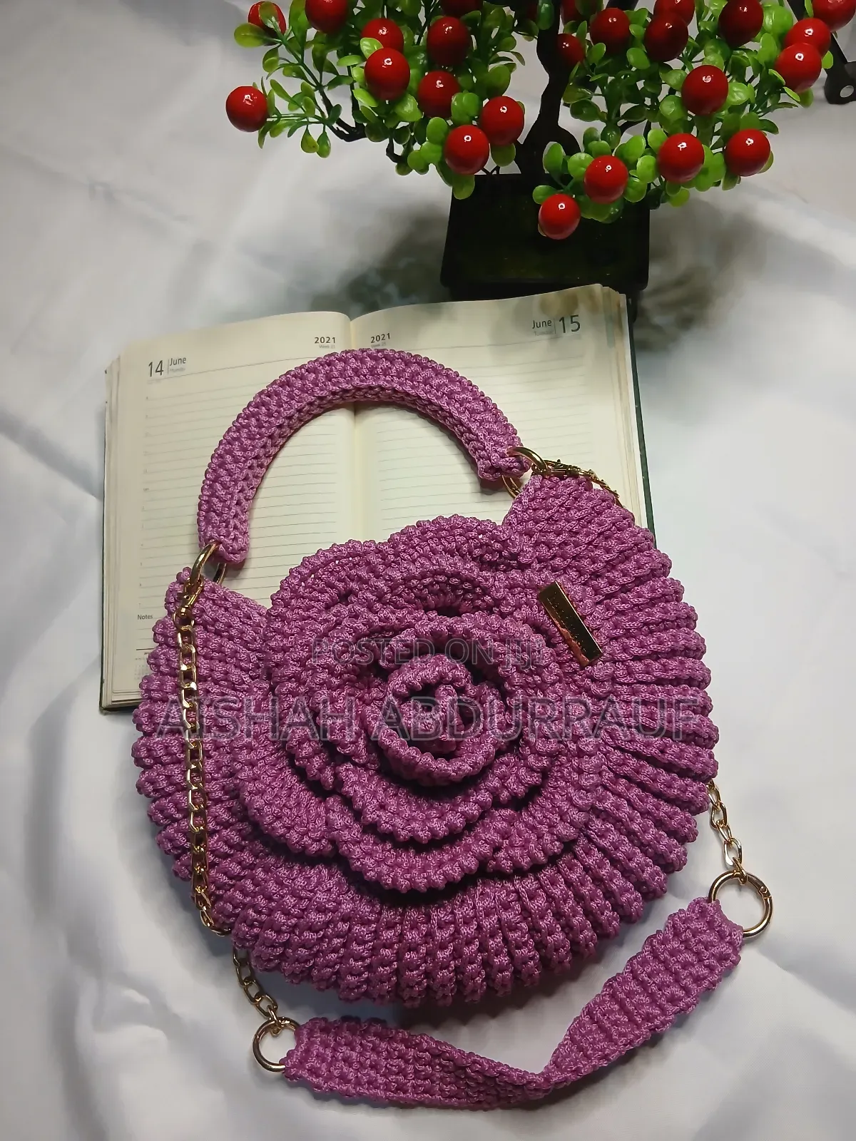 Crochet Rose Bag