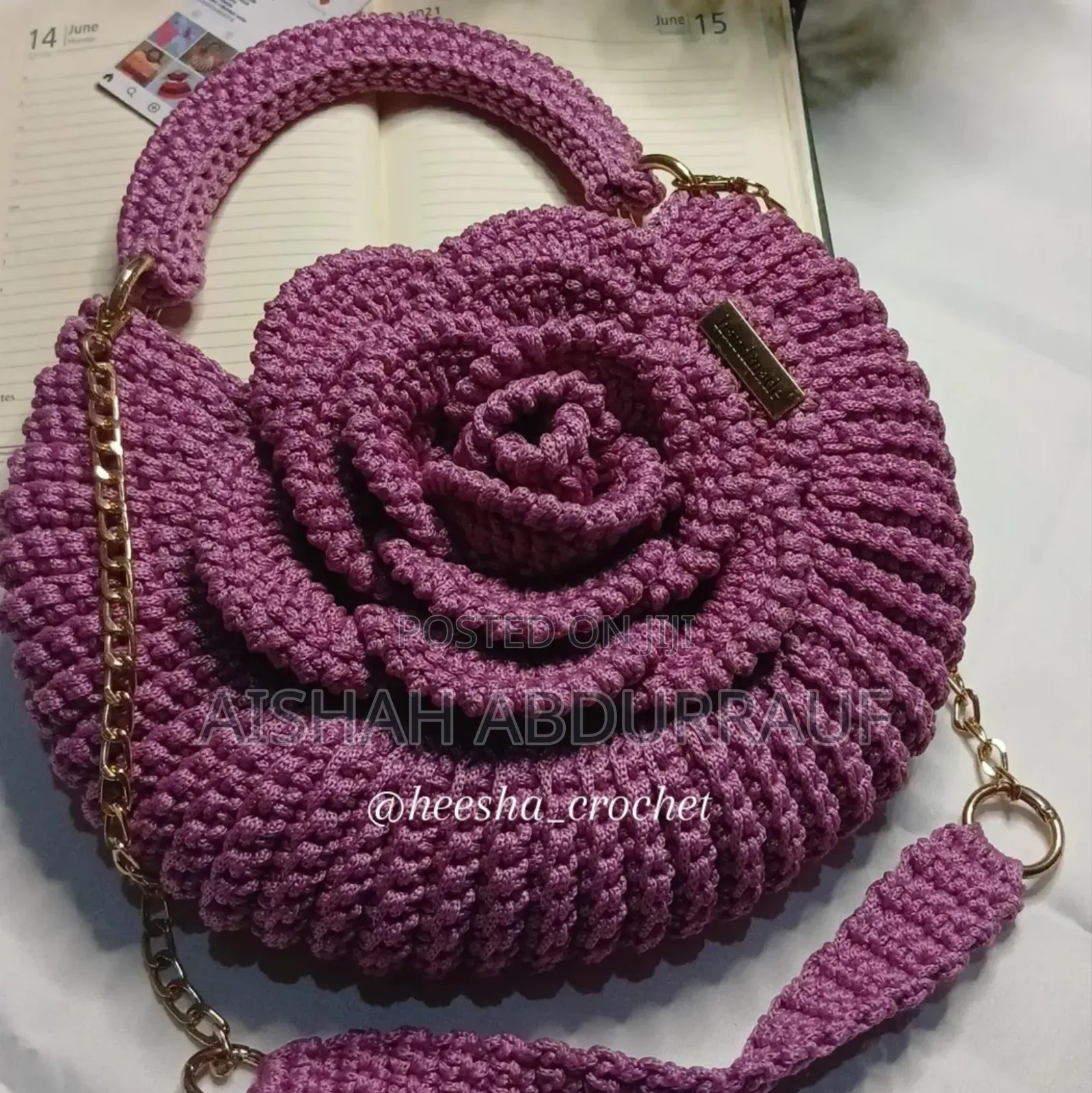 Crochet Rose Bag