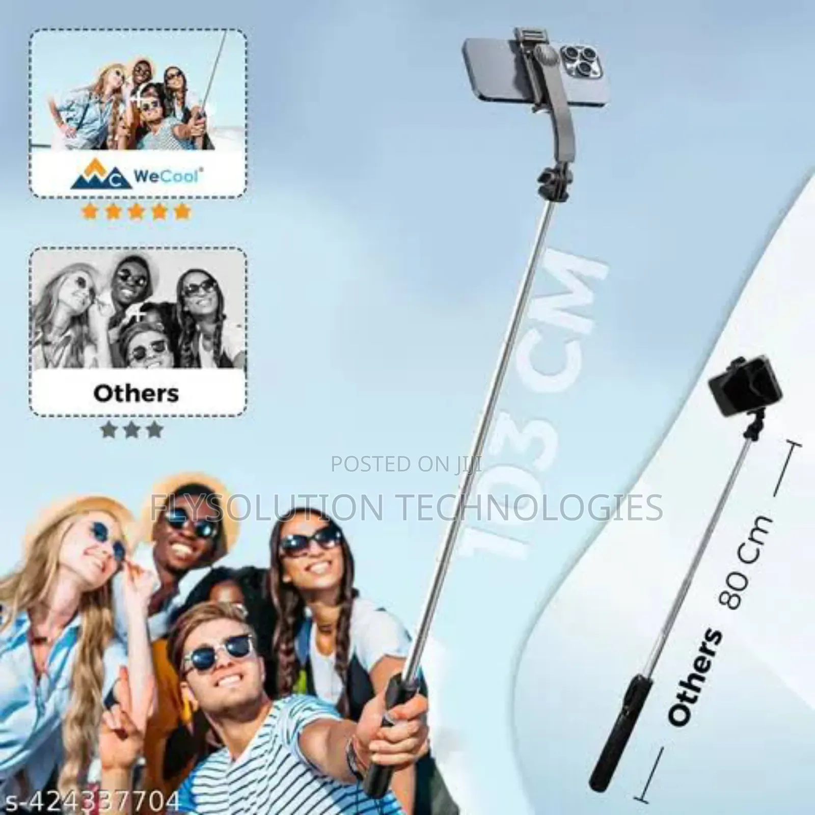 6ft Fill Light Tripod Selfie Stick 3 in 1 Smartphones - Z6s