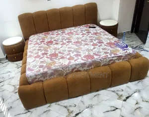 6 by 6 Velvet Material With 2 Special Demand Bedside Drawer.