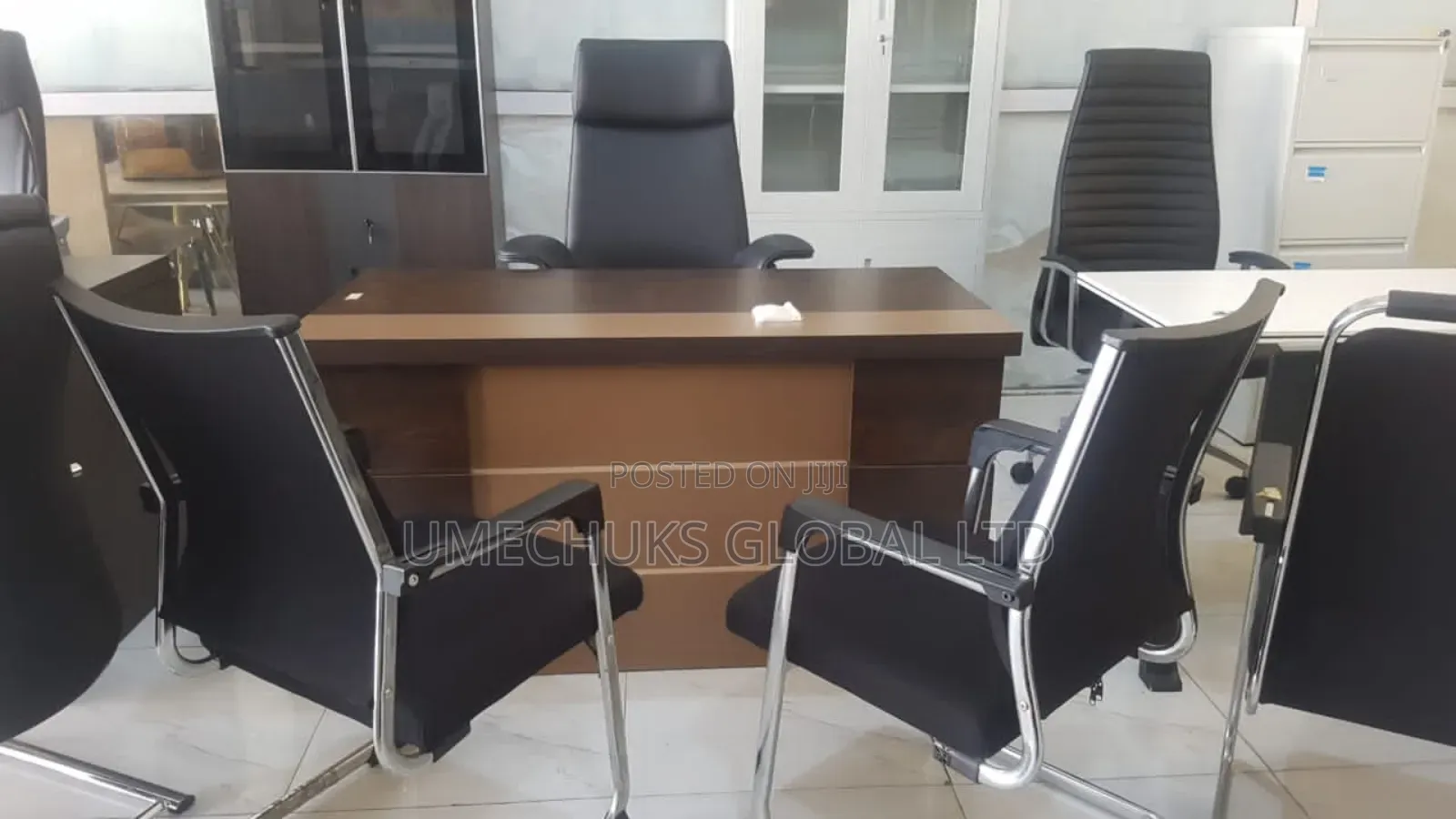 Office Table, Managers Chair With Two Visitors (Office Set)