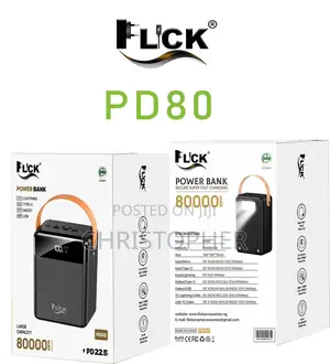 80000mah 22.5w Huge Capacity Super Fast Charge 2inbuiltcable