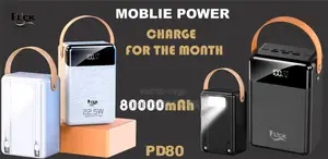 80000mah 22.5w Huge Capacity Super Fast Charge 2inbuiltcable