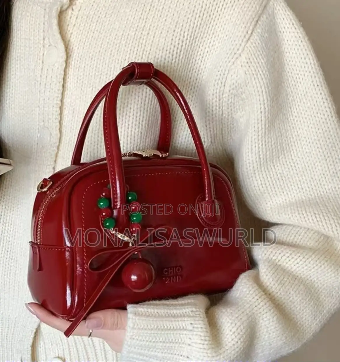 Red Hand Bag With Accessories